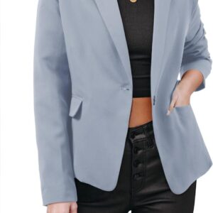 womens casual business fashion blazer work professional buttons suit jacket with pockets