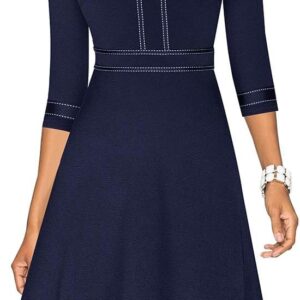womens chic crew neck 3 4 sleeve party homecoming aline dress a135