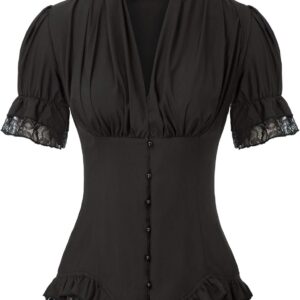 scarlet darkness womens medieval shirt with lace gothic shirt