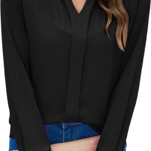 womens dressy casual tops business long sleeve shirts work blouses fall clothes